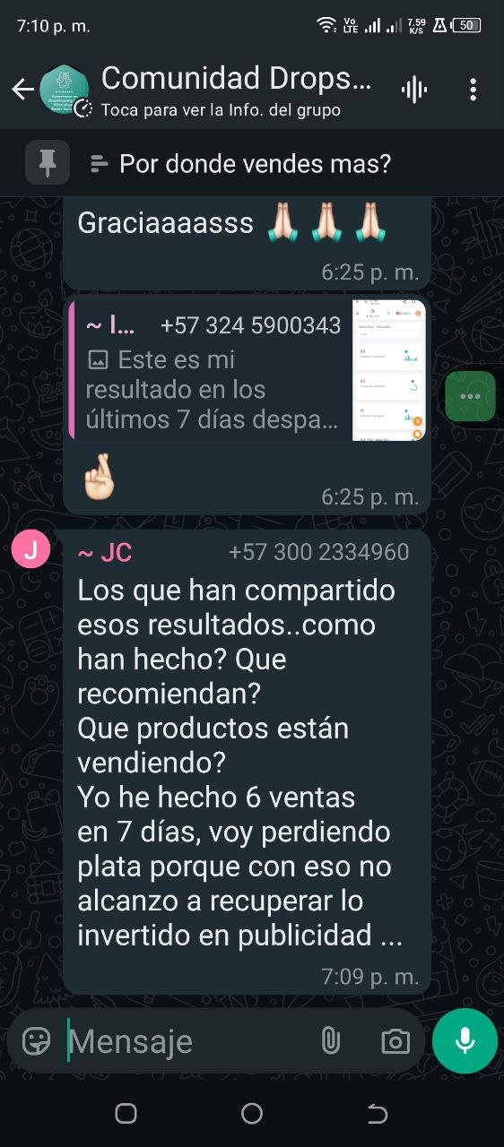 Captura de WhatsApp Testimonio 2