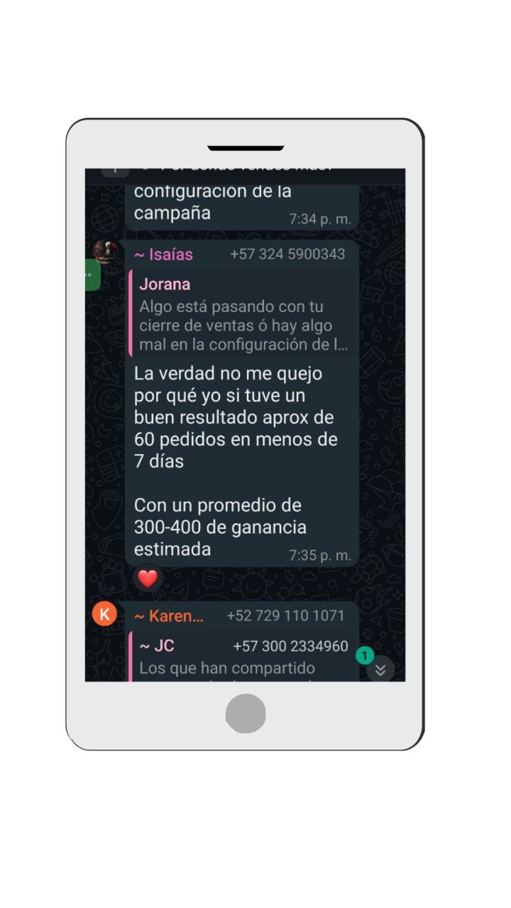 Captura de WhatsApp Testimonio 3